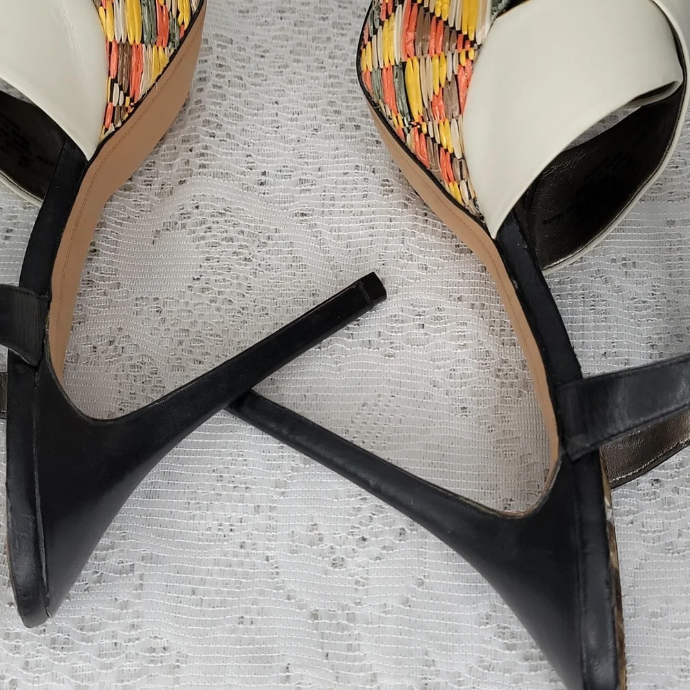 NWOT Sam Edelman Mason woven leather platform black sexy sandal heels sz 10